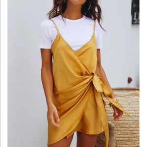 NWT satin wrap dress